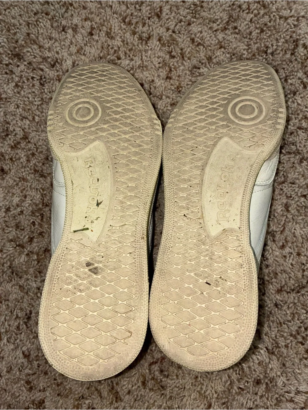 Reebok White Leather Sneakers with Green Branding